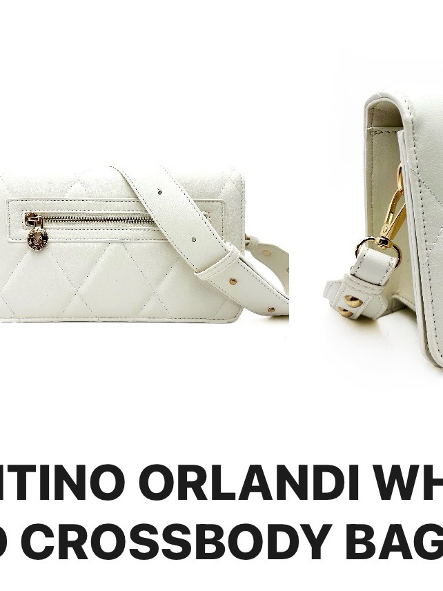 Valentino Orlandi White Quilted Crossbody With Gold Hardware